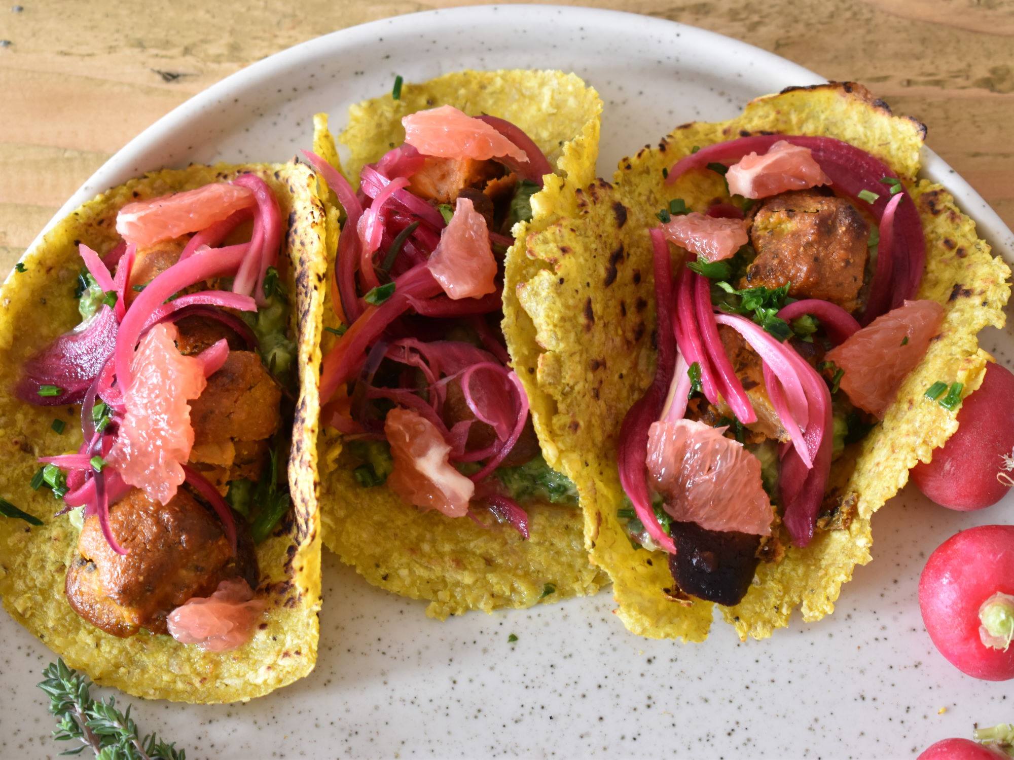 Tacos de pescado vegano